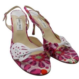 Jimmy Choo butterfly sling back sandals.